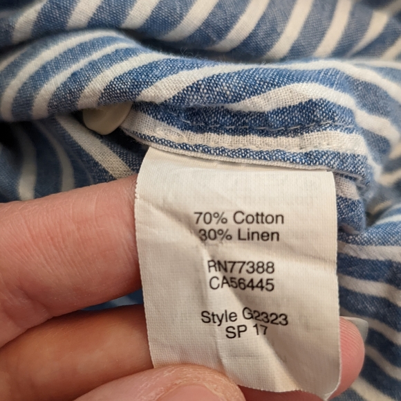 J. Crew Long Sleeve Linen Half Button Down shirt - Picture 12 of 13